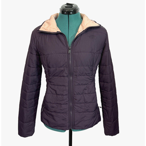 The North Face Purple/Salmon Zip up Quilted Lined Puffer Jacket Women's Sz Small - Picture 1 of 10